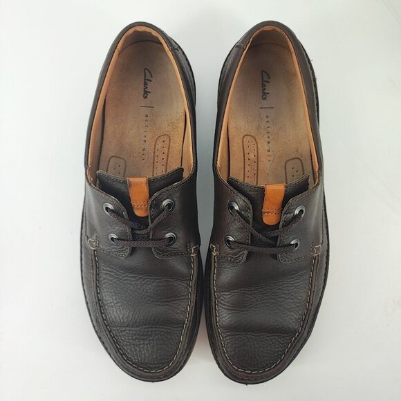 Clarks Men\'s Brown Leather Casual Loafers Shoes Size 11